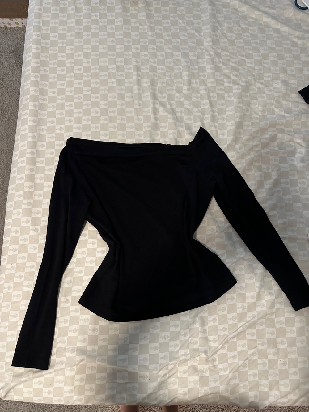 Cotton On Black Scoop Neck Long Sleeve Top